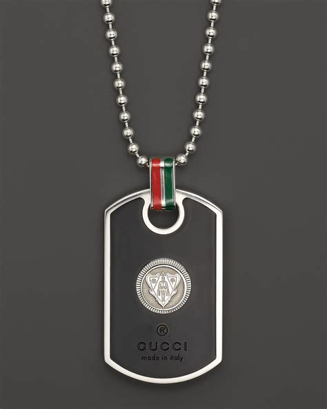 gucci dog tag pendant top|Gucci dog tag necklace men's.